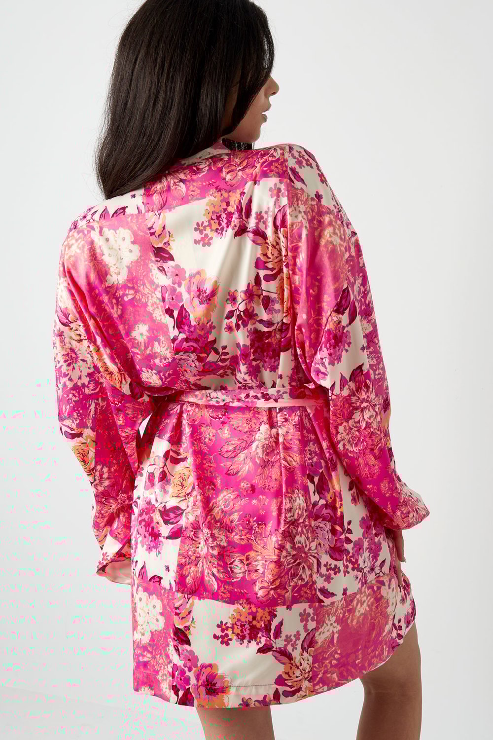 Korte kimono groene bloemen - multi h5Afbeelding6